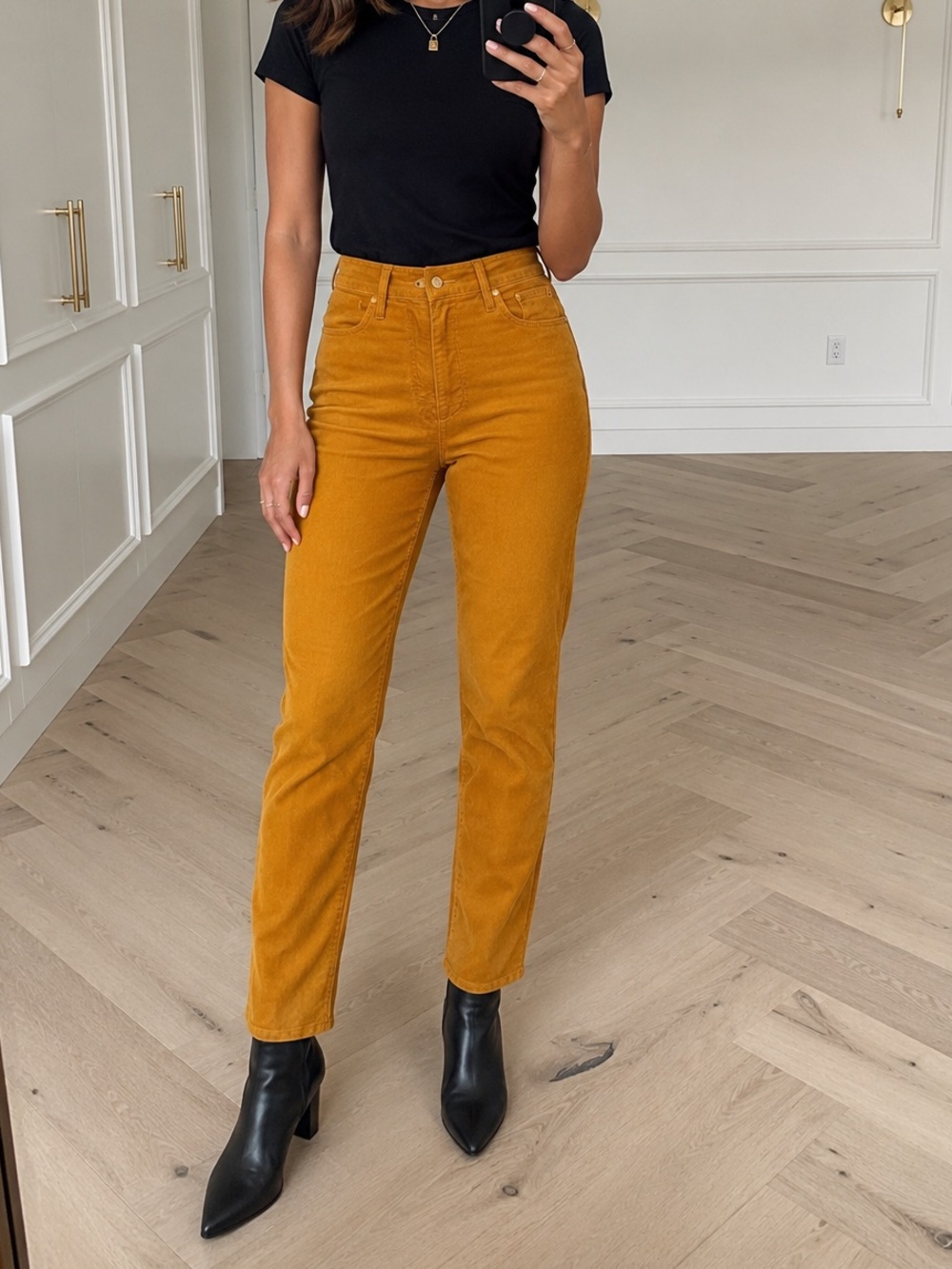 Mother Corduroy Jeans Mid Rise Dazzler Ankle Hopscotch Pants In Honey Size 24
